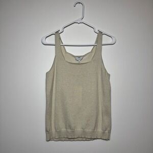 J. Society Metallic Knit Tank Top Gold Size M Boutique Holiday